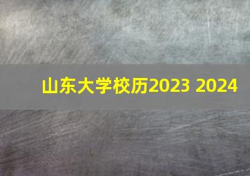 山东大学校历2023 2024